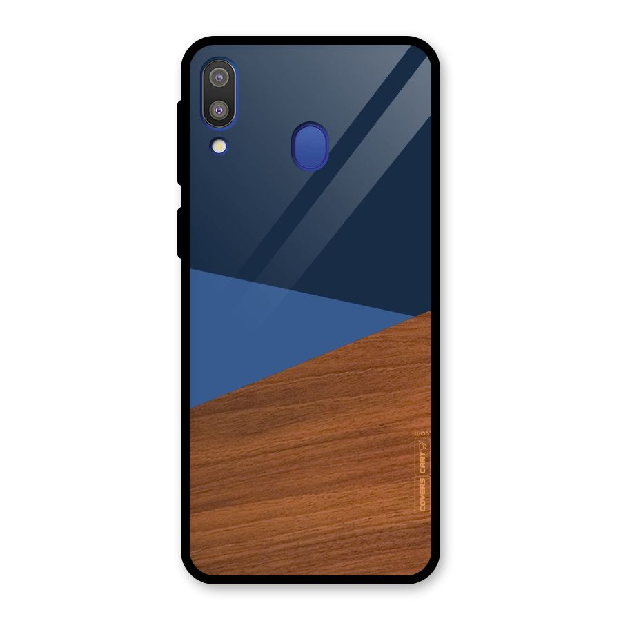 Crossed Lines Pattern Glass Back Case for Galaxy M20
