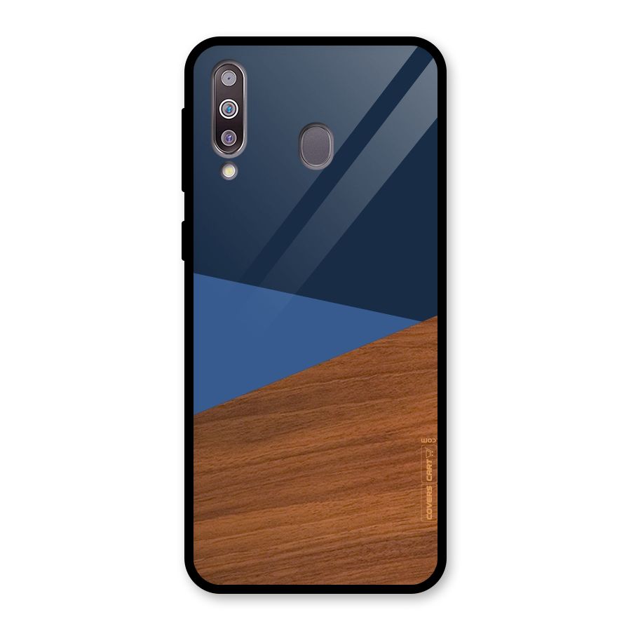 Crossed Lines Pattern Glass Back Case for Galaxy M30