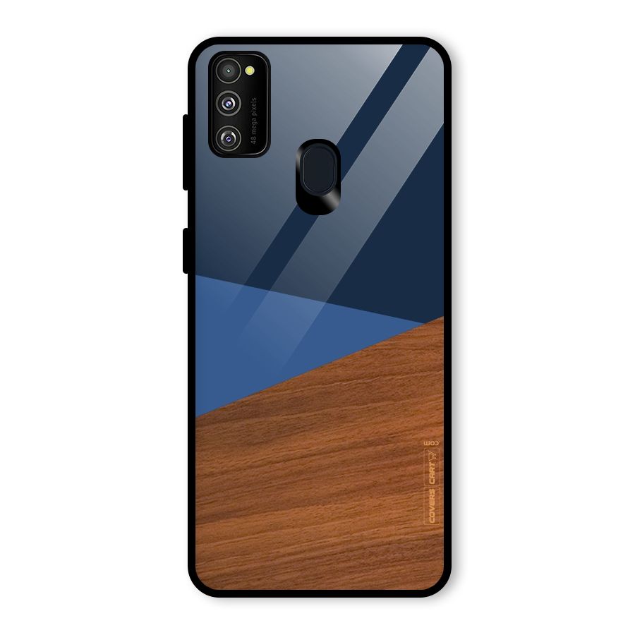Crossed Lines Pattern Glass Back Case for Galaxy M30s