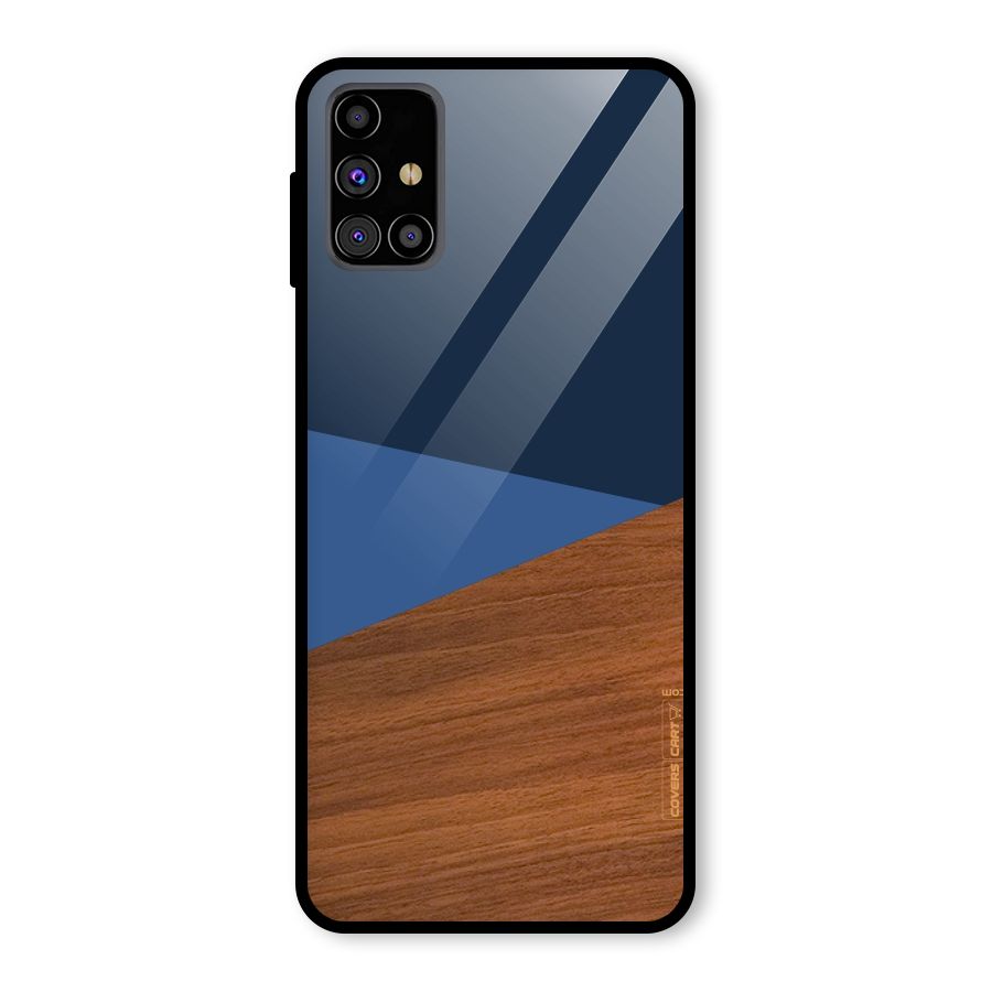 Crossed Lines Pattern Glass Back Case for Galaxy M31s