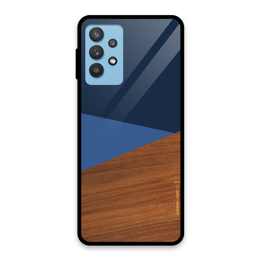 Crossed Lines Pattern Glass Back Case for Galaxy M32 5G