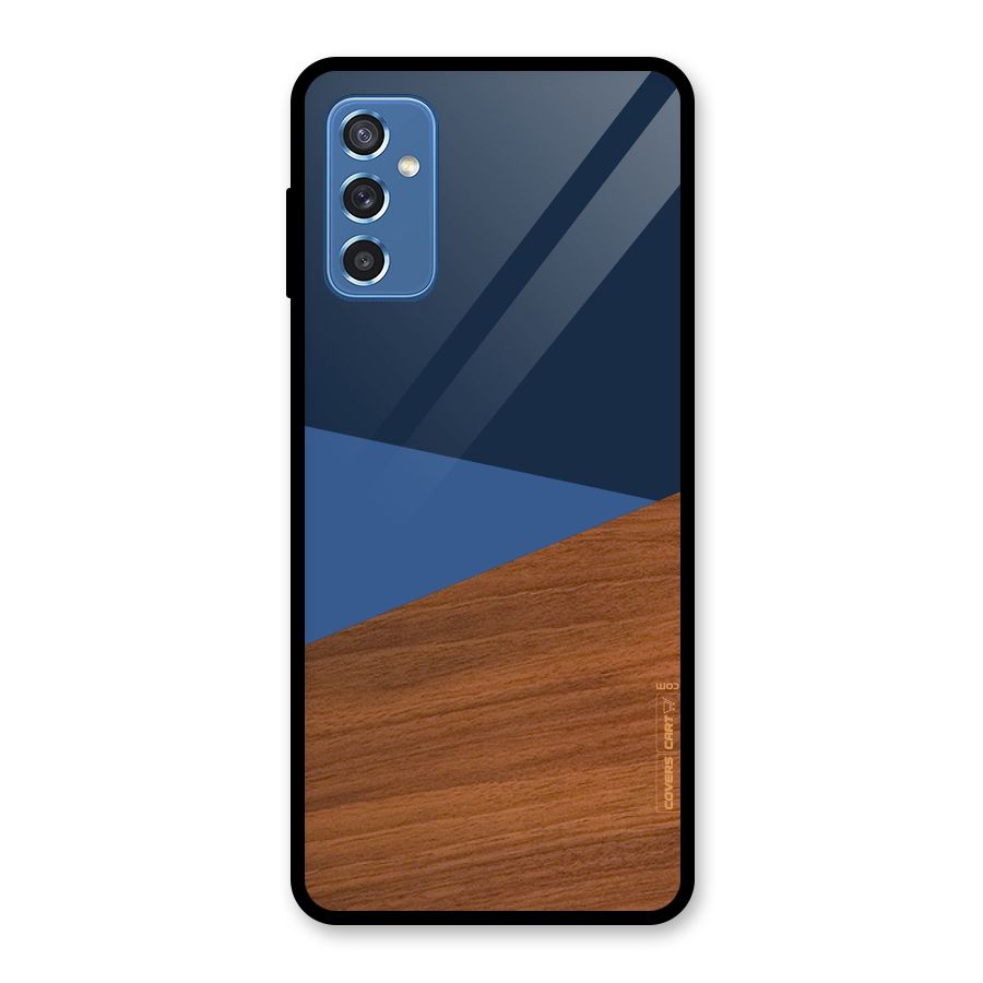 Crossed Lines Pattern Glass Back Case for Galaxy M52 5G