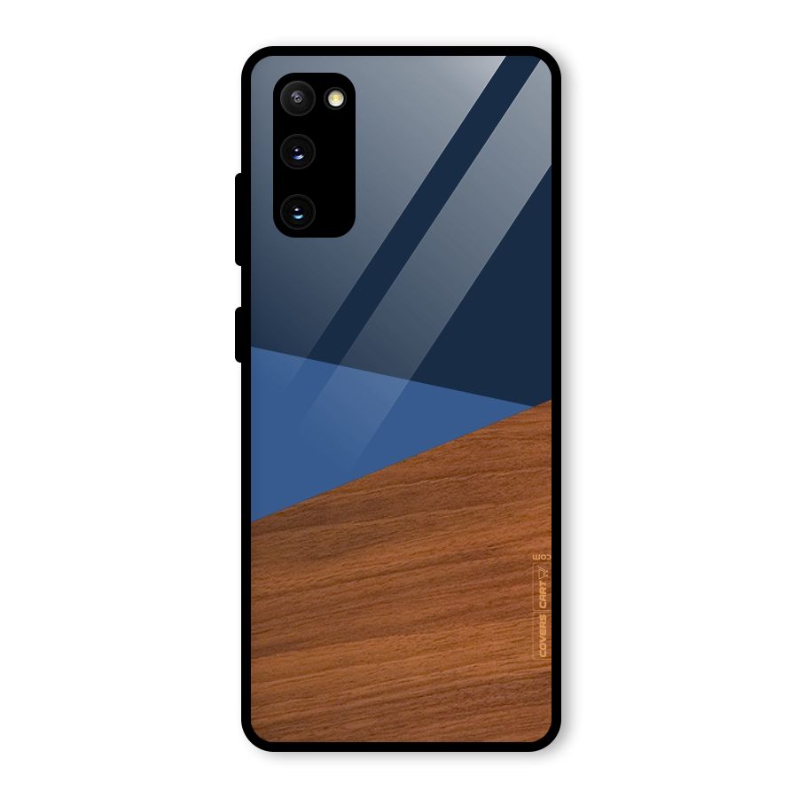 Crossed Lines Pattern Glass Back Case for Galaxy S20 FE 5G