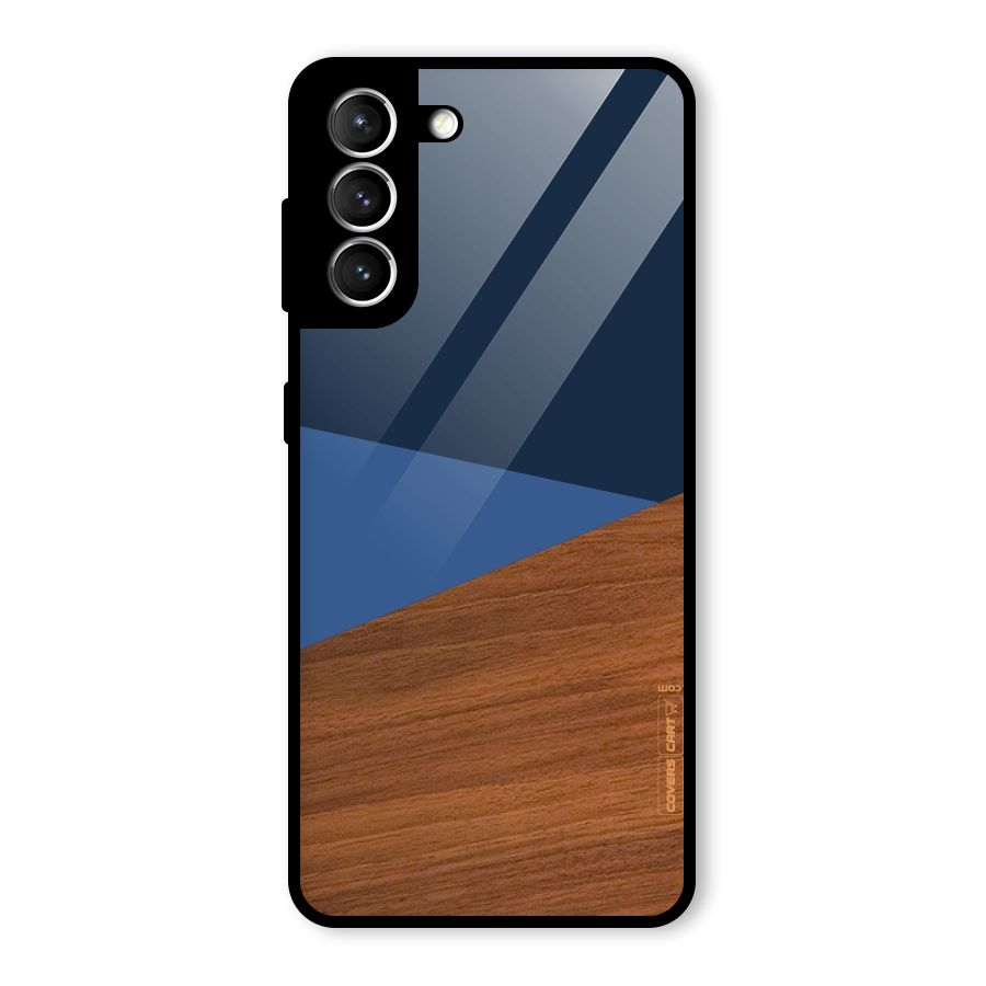 Crossed Lines Pattern Glass Back Case for Galaxy S21 5G