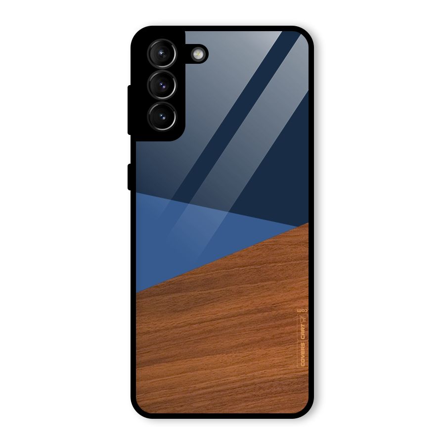 Crossed Lines Pattern Glass Back Case for Galaxy S21 Plus