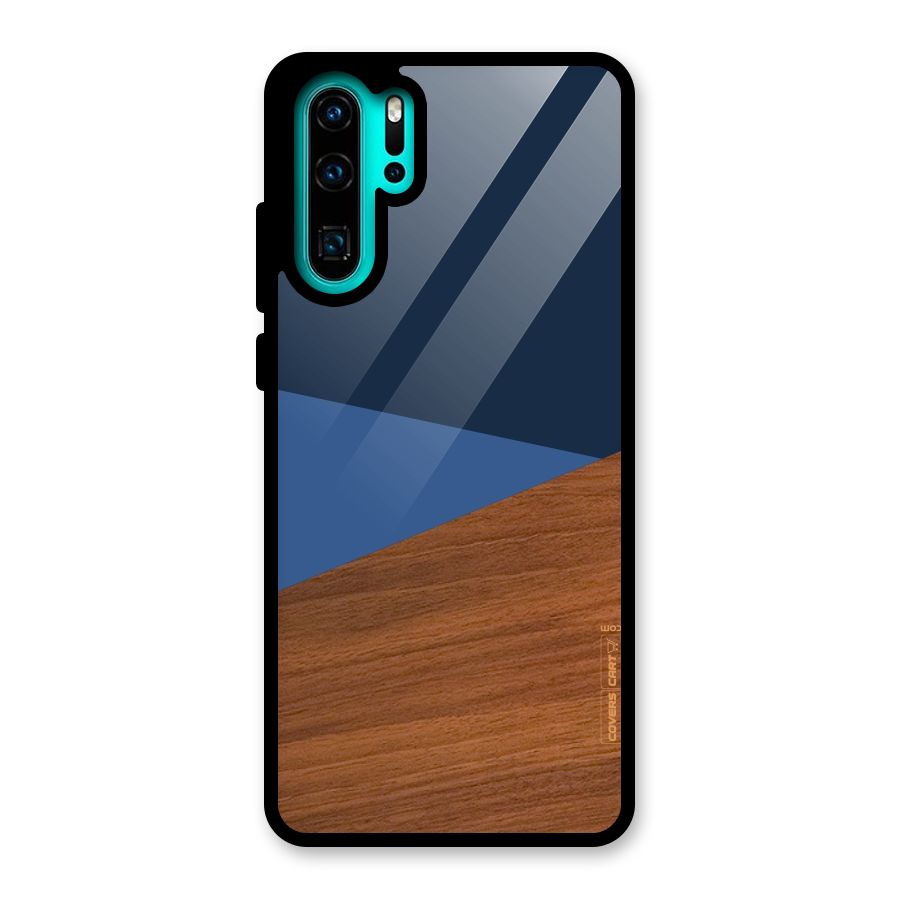 Crossed Lines Pattern Glass Back Case for Huawei P30 Pro