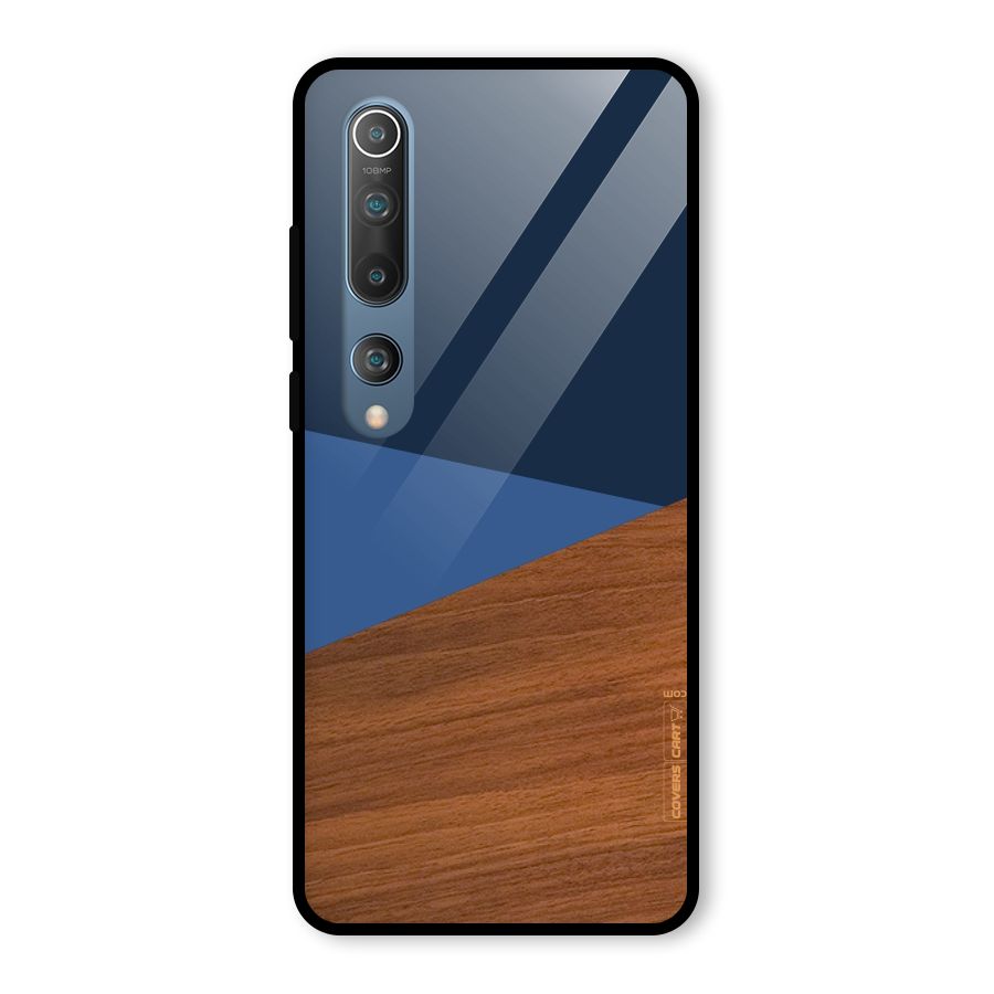 Crossed Lines Pattern Glass Back Case for Mi 10