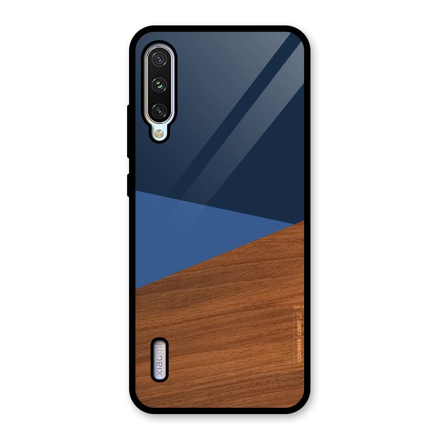 Crossed Lines Pattern Glass Back Case for Mi A3