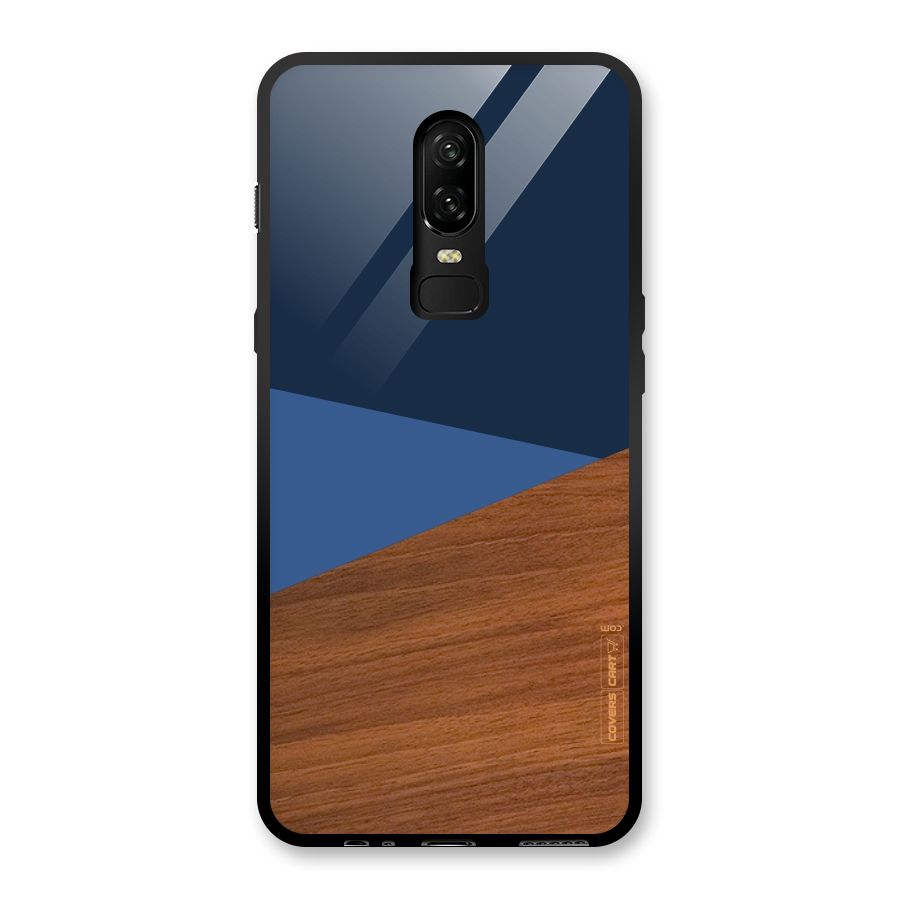 Crossed Lines Pattern Glass Back Case for OnePlus 6