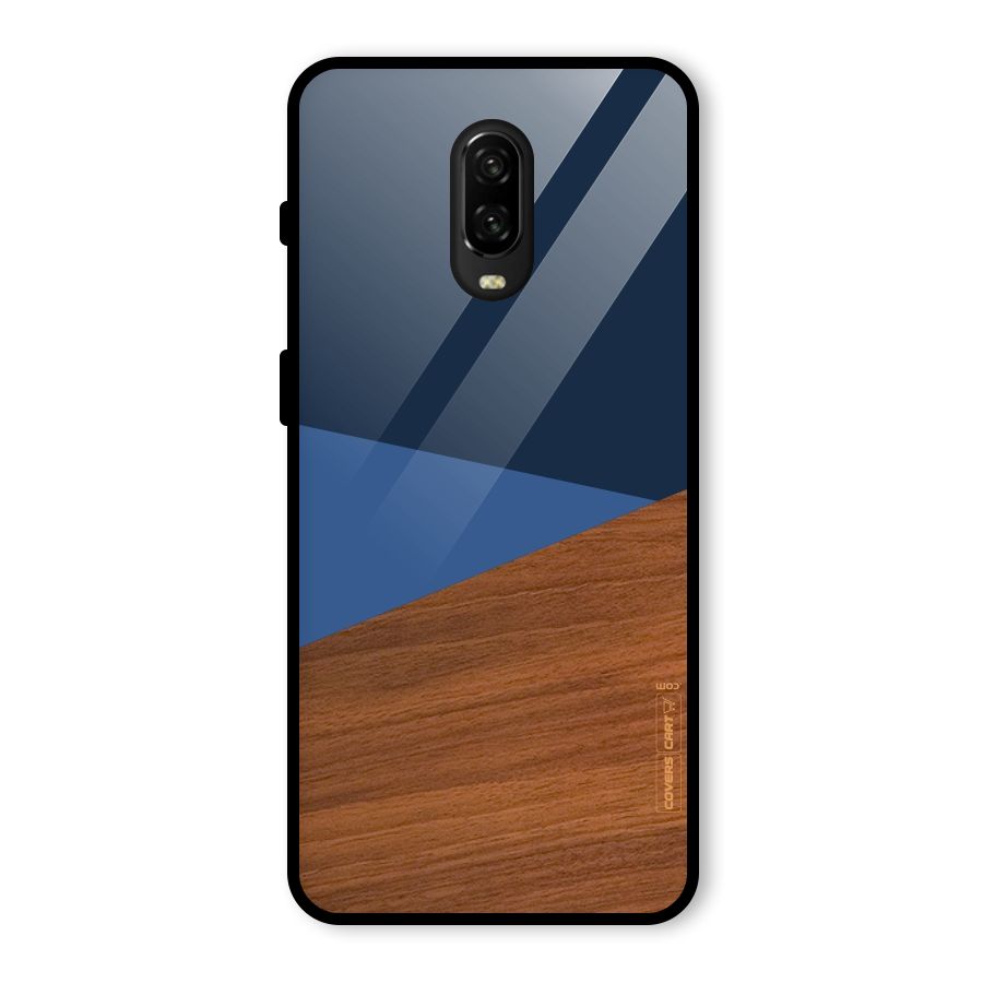 Crossed Lines Pattern Glass Back Case for OnePlus 6T