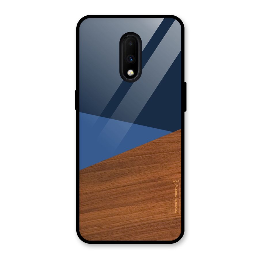 Crossed Lines Pattern Glass Back Case for OnePlus 7