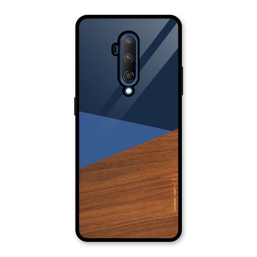 Crossed Lines Pattern Glass Back Case for OnePlus 7T Pro
