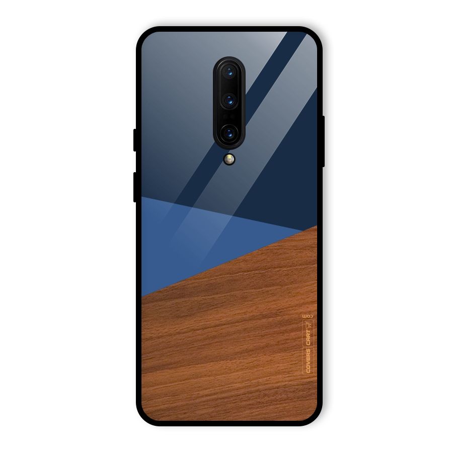 Crossed Lines Pattern Glass Back Case for OnePlus 7 Pro
