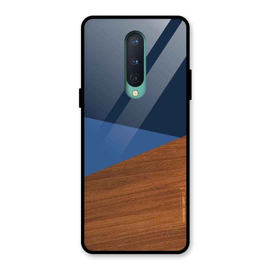 Crossed Lines Pattern Glass Back Case for OnePlus 8