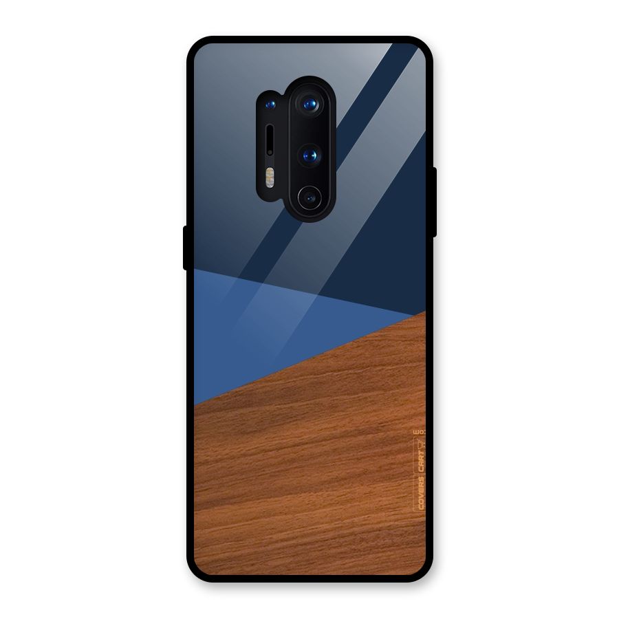 Crossed Lines Pattern Glass Back Case for OnePlus 8 Pro