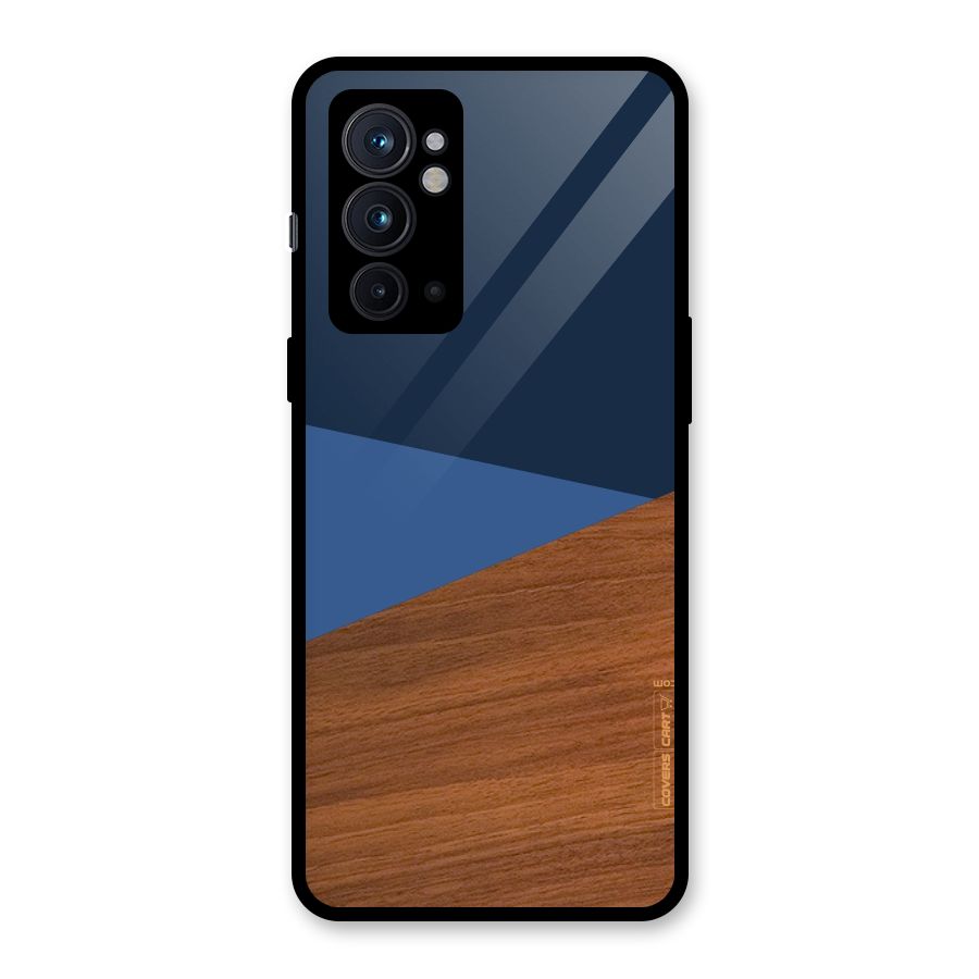Crossed Lines Pattern Glass Back Case for OnePlus 9RT 5G