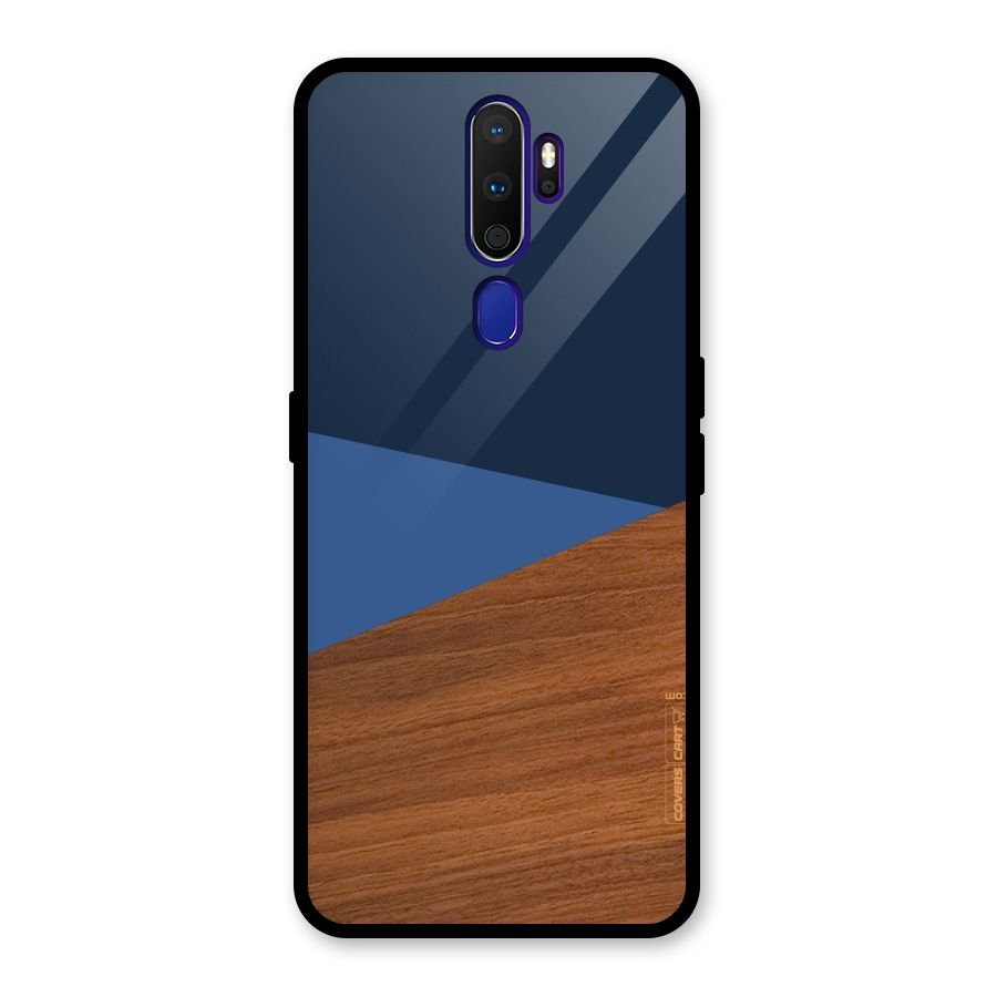 Crossed Lines Pattern Glass Back Case for Oppo A9 (2020)