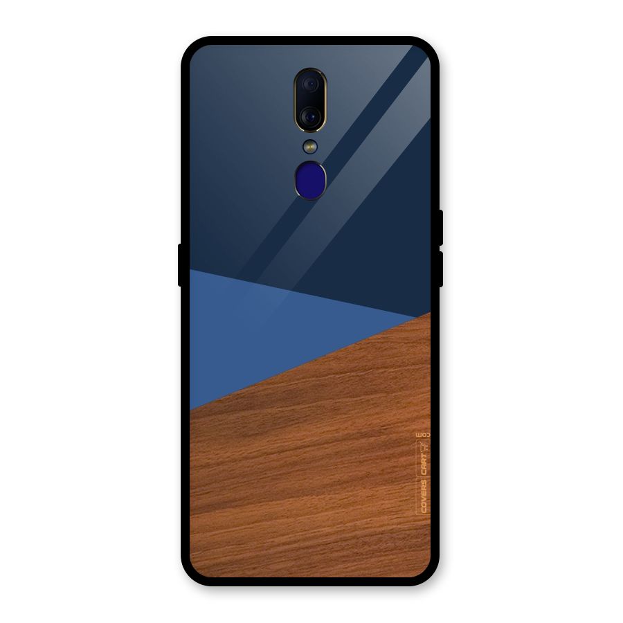Crossed Lines Pattern Glass Back Case for Oppo F11
