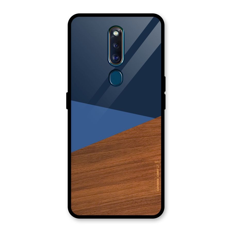 Crossed Lines Pattern Glass Back Case for Oppo F11 Pro