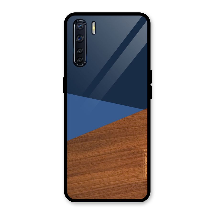 Crossed Lines Pattern Glass Back Case for Oppo F15
