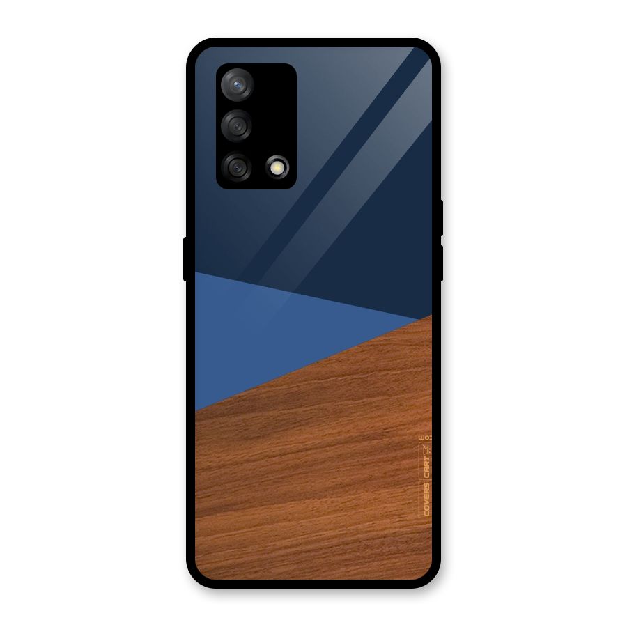 Crossed Lines Pattern Glass Back Case for Oppo F19