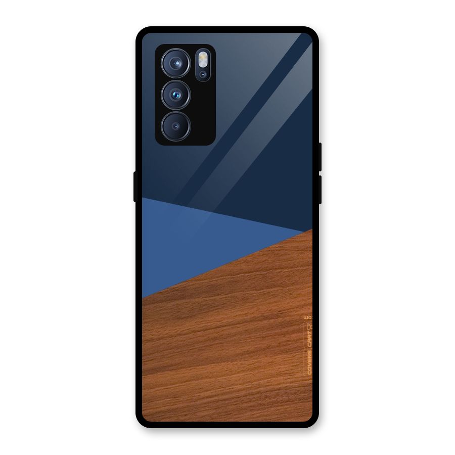 Crossed Lines Pattern Glass Back Case for Oppo Reno6 Pro 5G