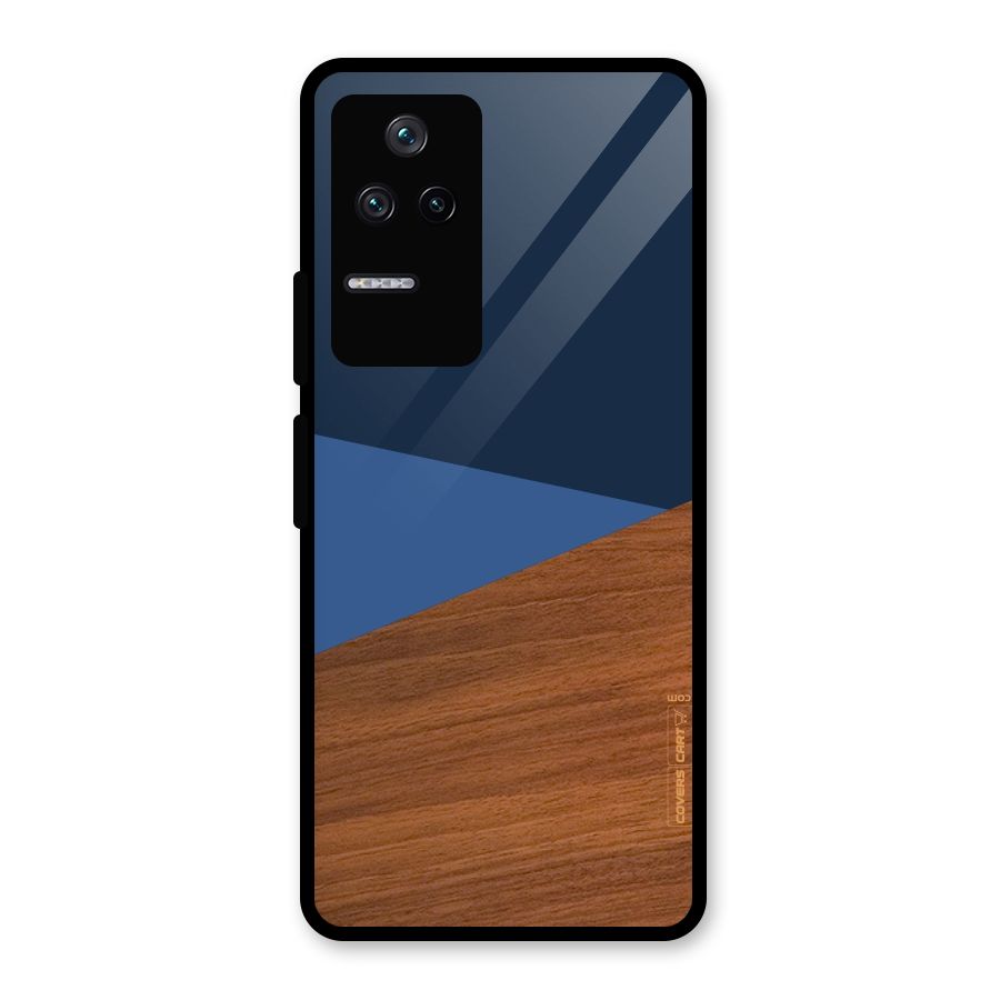 Crossed Lines Pattern Glass Back Case for Poco F4 5G
