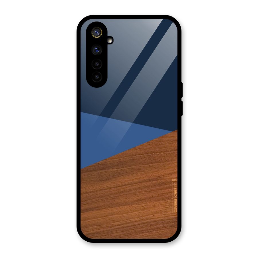 Crossed Lines Pattern Glass Back Case for Realme 6i
