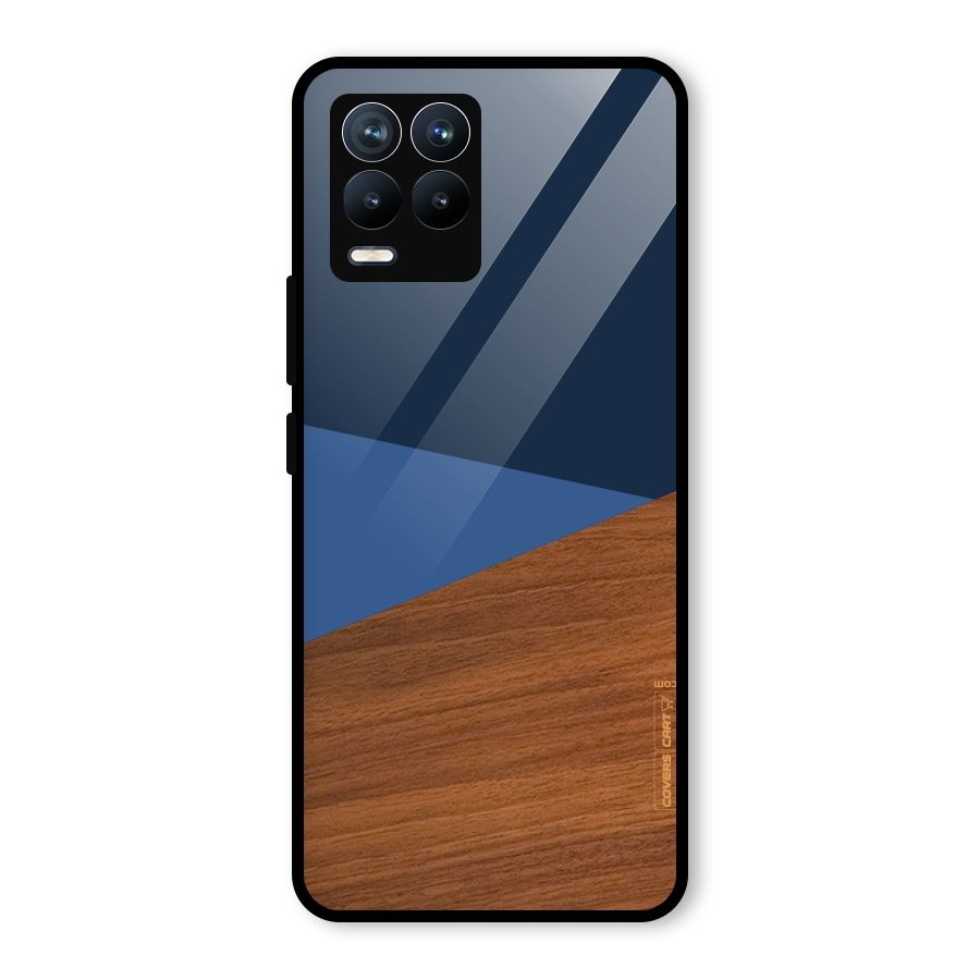 Crossed Lines Pattern Glass Back Case for Realme 8 Pro