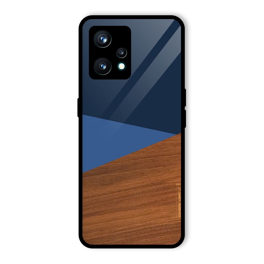 Crossed Lines Pattern Glass Back Case for Realme 9 Pro Plus 5G