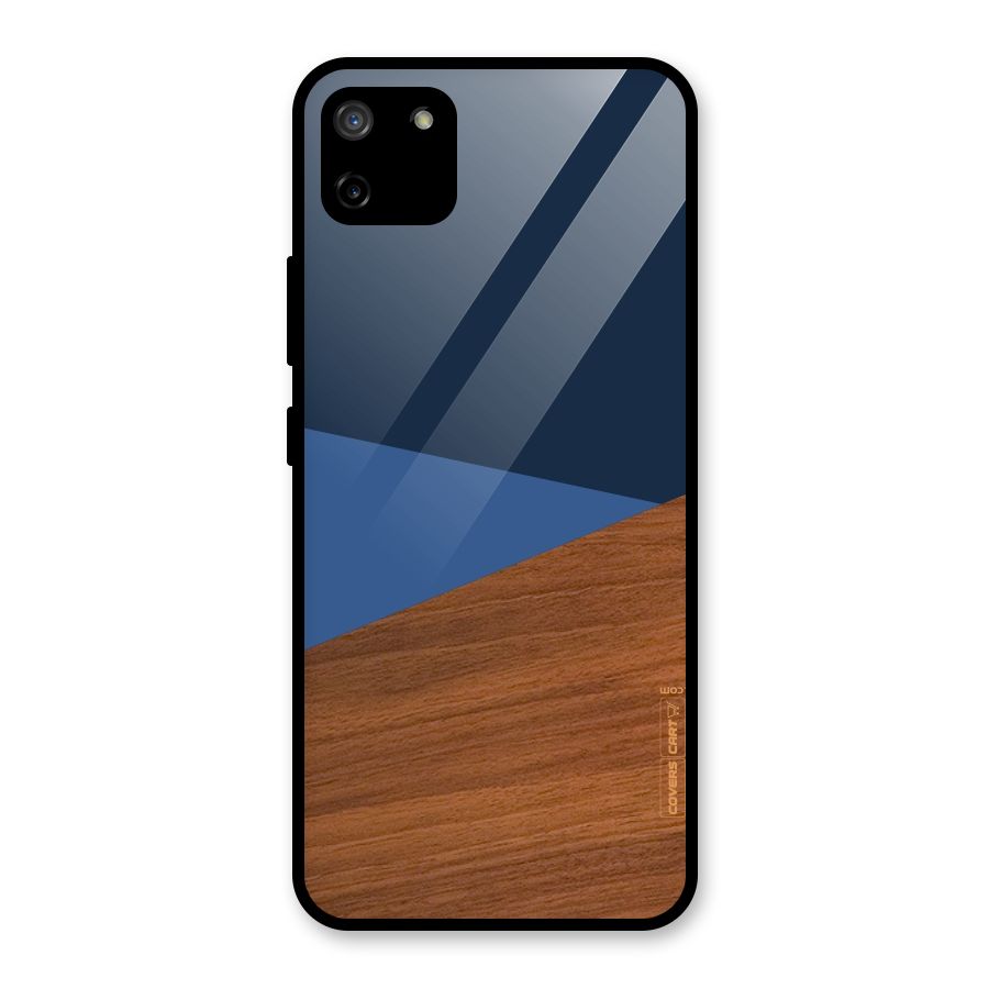 Crossed Lines Pattern Glass Back Case for Realme C11