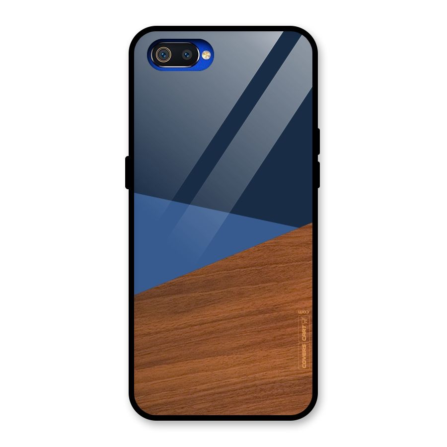 Crossed Lines Pattern Glass Back Case for Realme C2