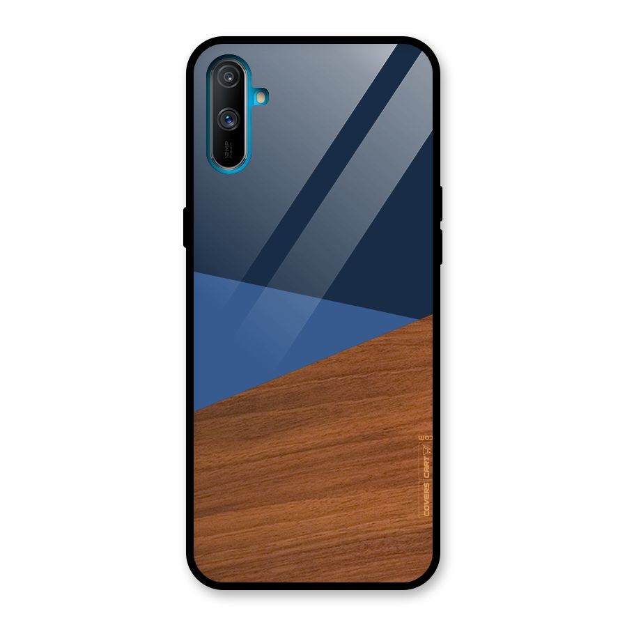 Crossed Lines Pattern Glass Back Case for Realme C3