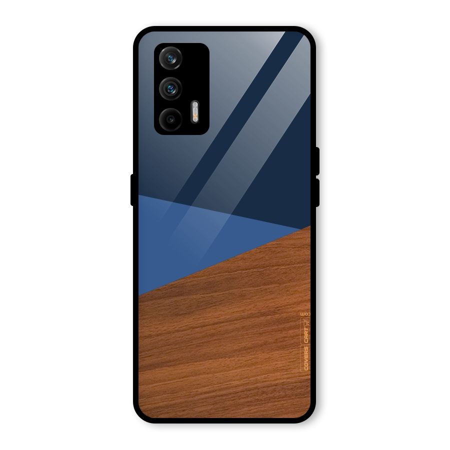 Crossed Lines Pattern Glass Back Case for Realme GT 5G