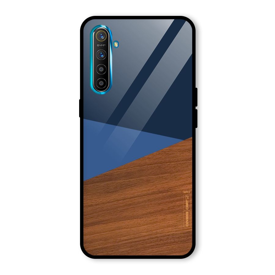 Crossed Lines Pattern Glass Back Case for Realme X2