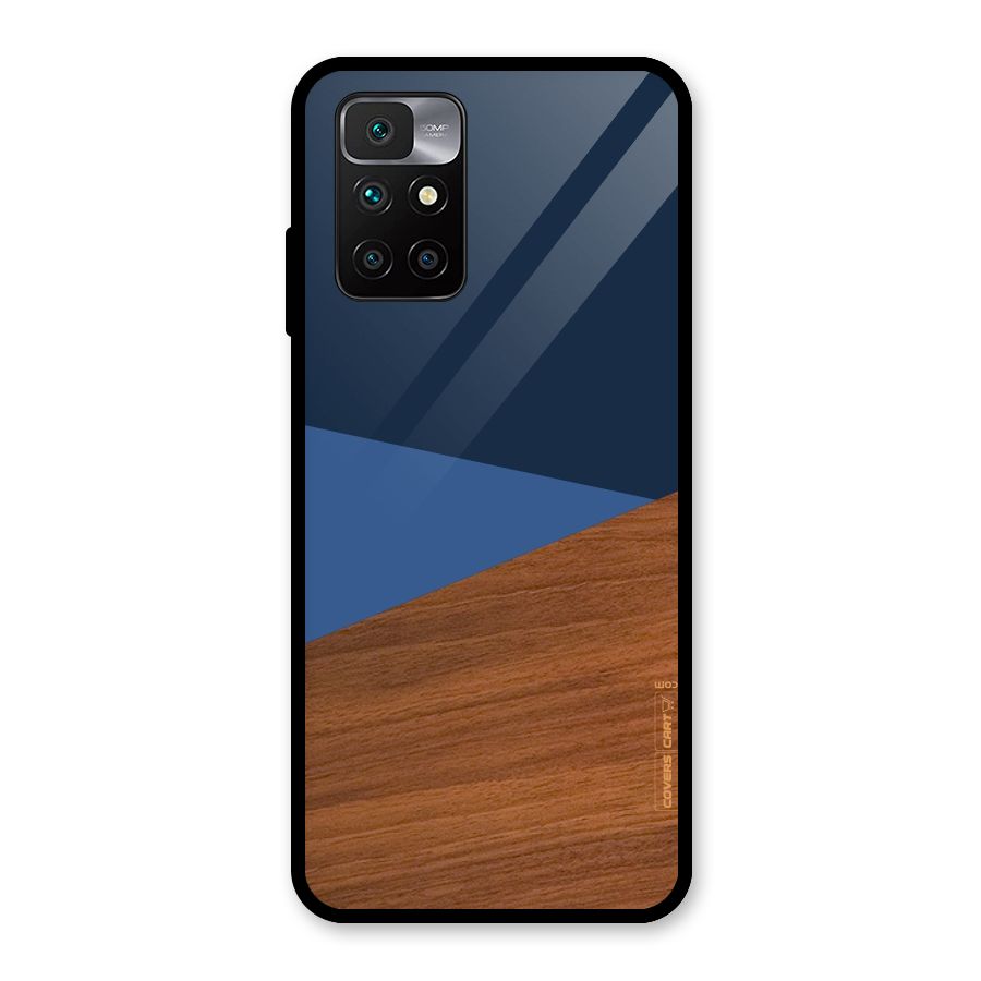 Crossed Lines Pattern Glass Back Case for Redmi 10 Prime