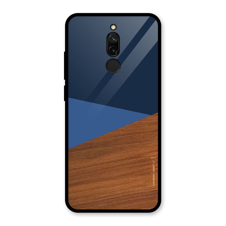 Crossed Lines Pattern Glass Back Case for Redmi 8