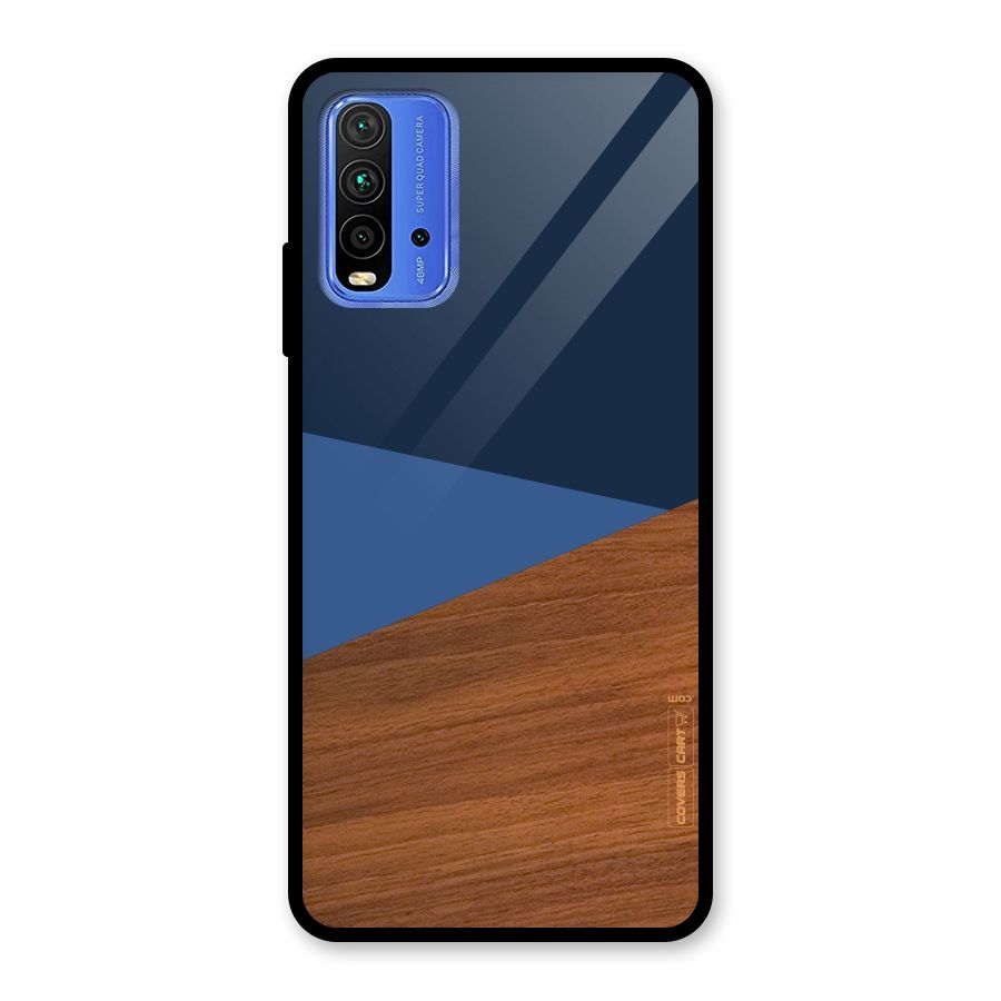 Crossed Lines Pattern Glass Back Case for Redmi 9 Power
