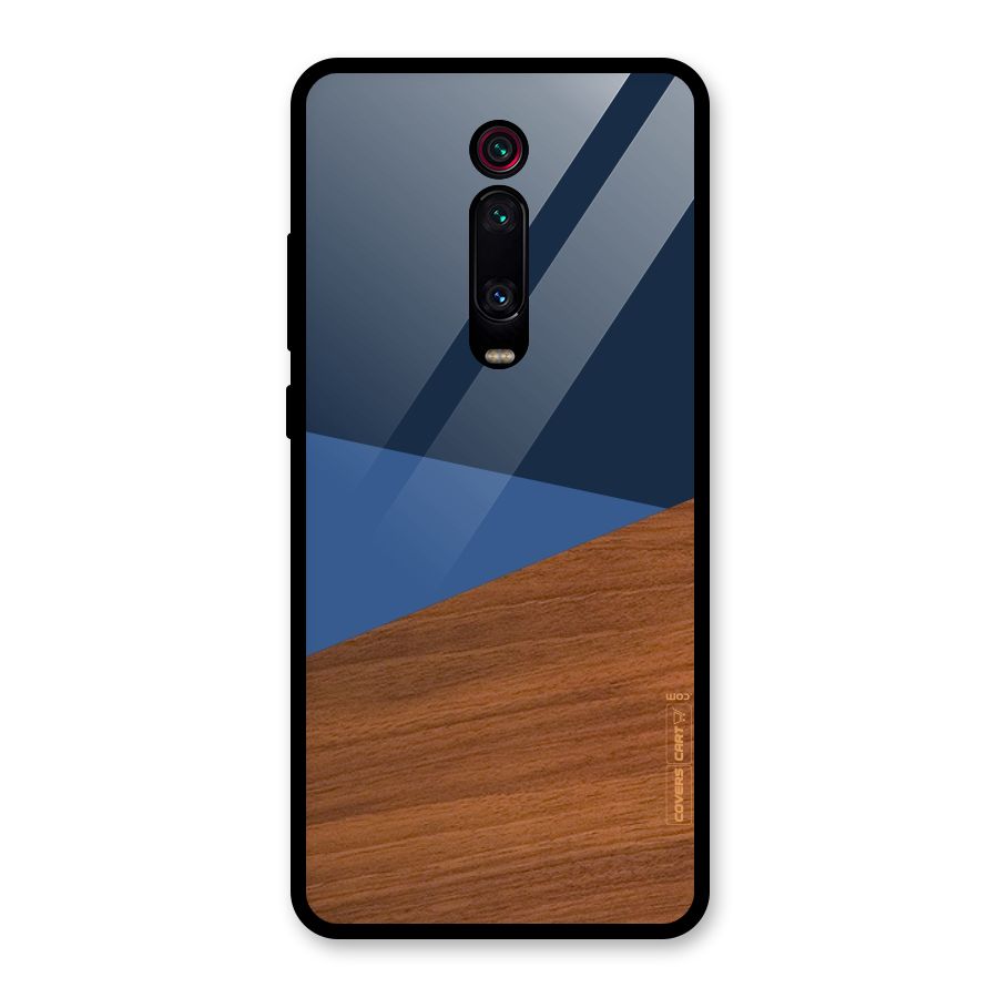 Crossed Lines Pattern Glass Back Case for Redmi K20