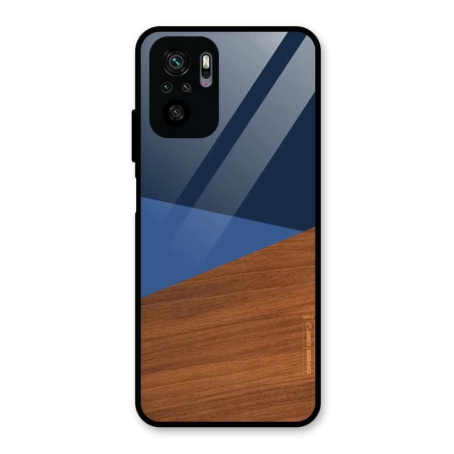 Crossed Lines Pattern Glass Back Case for Redmi Note 10S