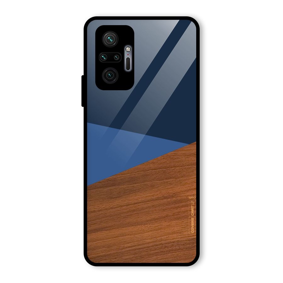 Crossed Lines Pattern Glass Back Case for Redmi Note 10 Pro