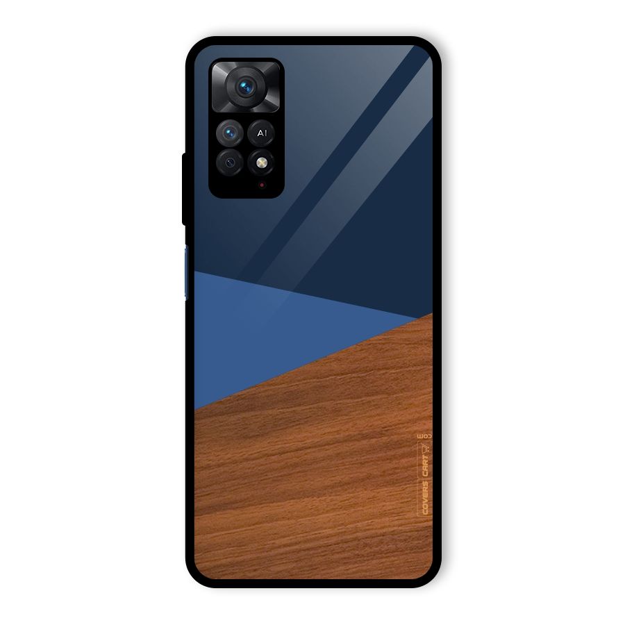 Crossed Lines Pattern Glass Back Case for Redmi Note 11 Pro