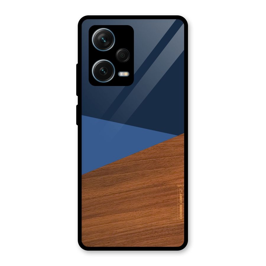 Crossed Lines Pattern Glass Back Case for Redmi Note 12 Pro Plus 5G