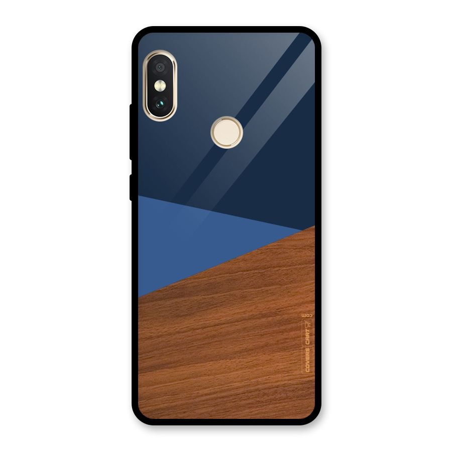 Crossed Lines Pattern Glass Back Case for Redmi Note 5 Pro