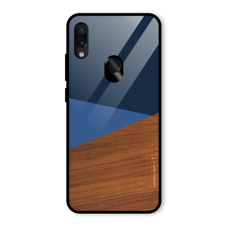 Crossed Lines Pattern Glass Back Case for Redmi Note 7S