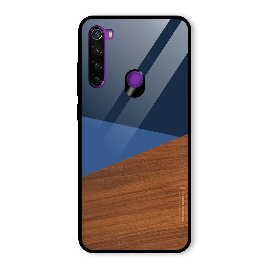 Crossed Lines Pattern Glass Back Case for Redmi Note 8