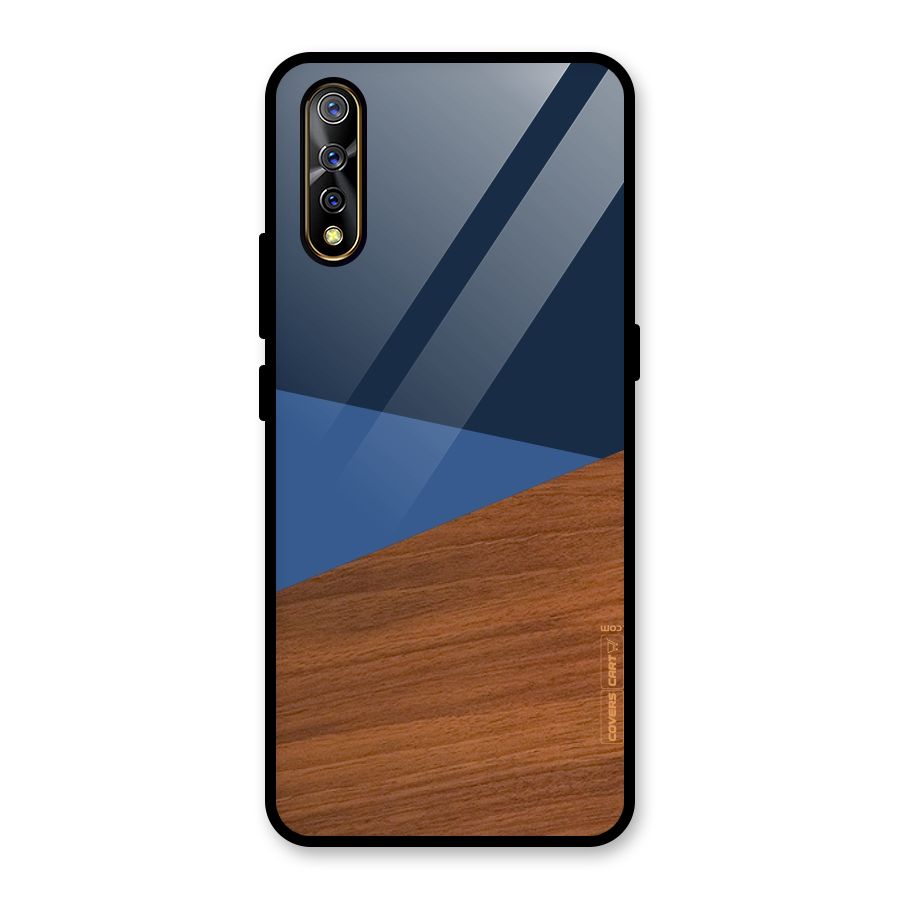 Crossed Lines Pattern Glass Back Case for Vivo S1