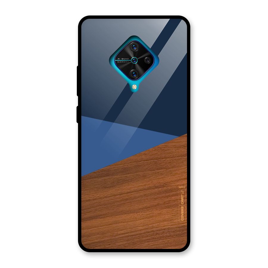 Crossed Lines Pattern Glass Back Case for Vivo S1 Pro