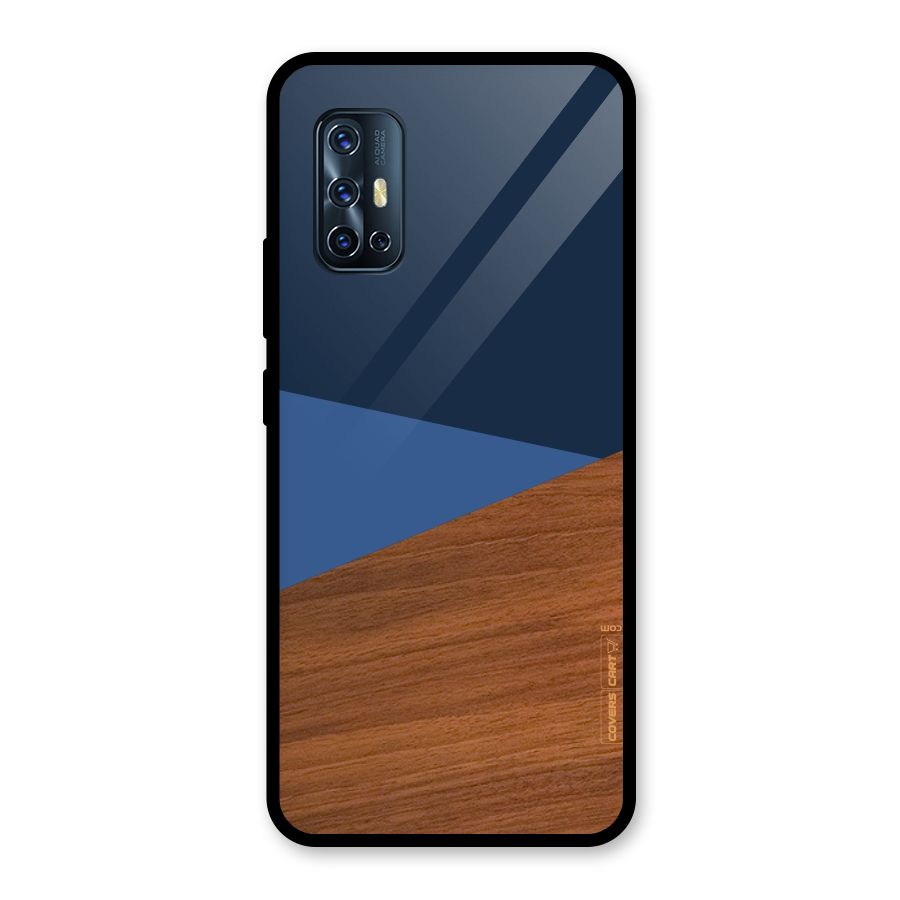 Crossed Lines Pattern Glass Back Case for Vivo V17