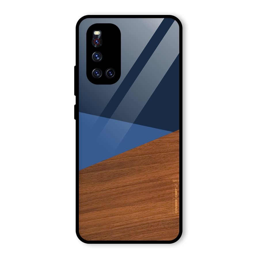 Crossed Lines Pattern Glass Back Case for Vivo V19